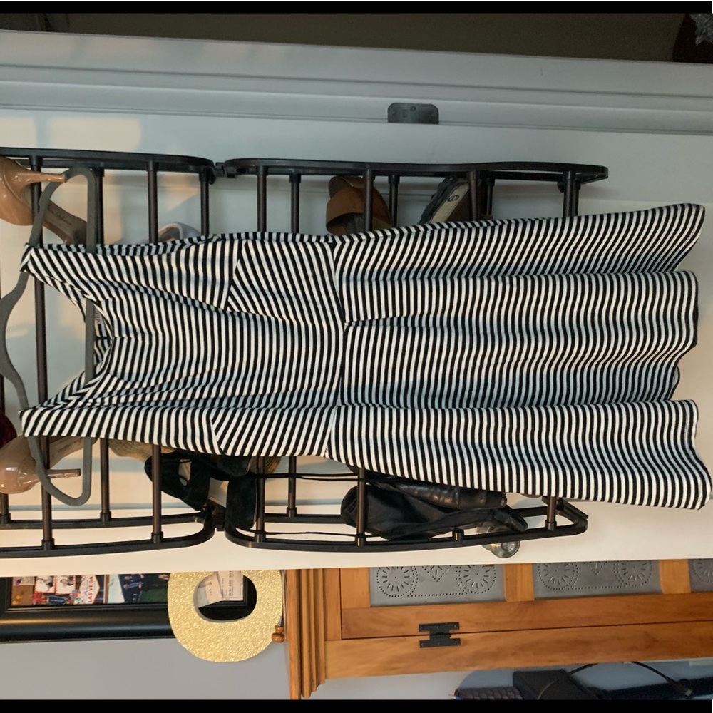 GENTLY WORN MERONA STRIPED WORK DRESS